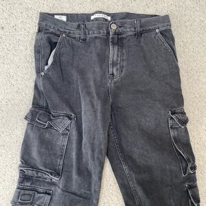 Pacsun Gray Baggy Cargo Jeans, One tear, size 30x30 closet kept for a year